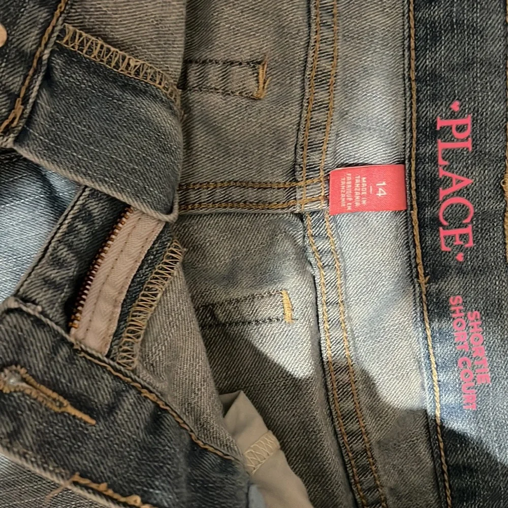 The Children’s Place Bundle of 2: Shortie Short Court Denim Jeans sz 14